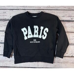 Zara black Paris sweatshirt 6-7